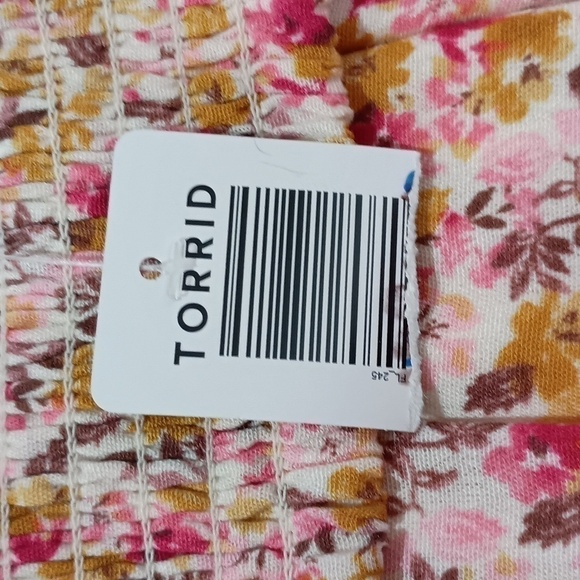 Torrid NWT Floral Elastic Waist Tea Length Skirt Size 2 equivalent to an 18-20 - Picture 4 of 12
